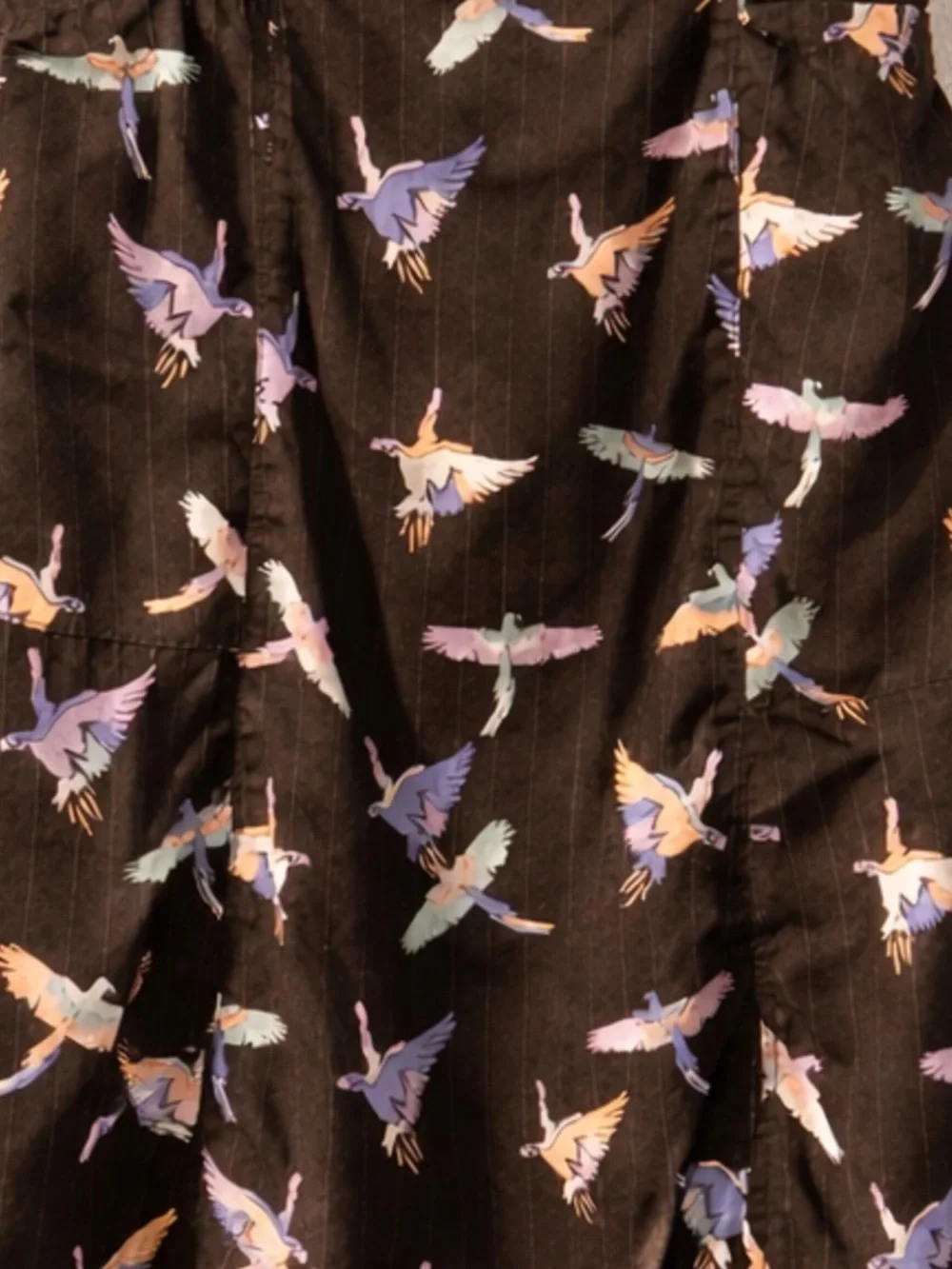 Free People Dress Mini Size 0 Strapless Crane Print Boho Festival Streetwear - Picture 5 of 16